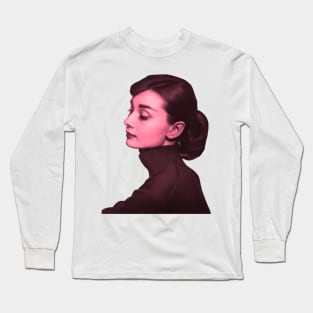 Pink Audrey Hepburn Long Sleeve T-Shirt